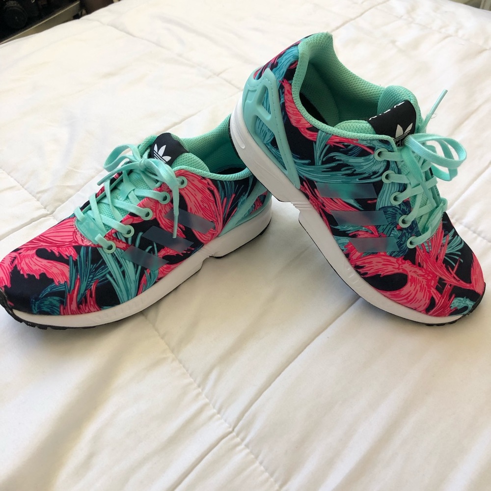 ZX Flux Adidas Leaves patern  Neon
